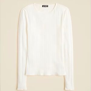 J. Crew White Long Sleeve Tee